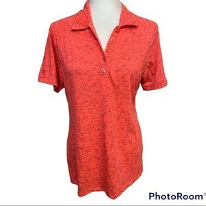 𝅺antigua Bright Orange Short Sleeve Collared Golf Shirt Sz Large